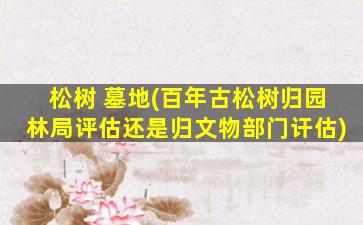 松树 墓地(百年古松树归园林局评估还是归文物部门讦估)